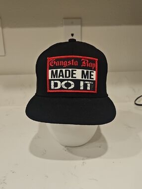 Gangsta Rap Made Me Do It Black Snapback Hat